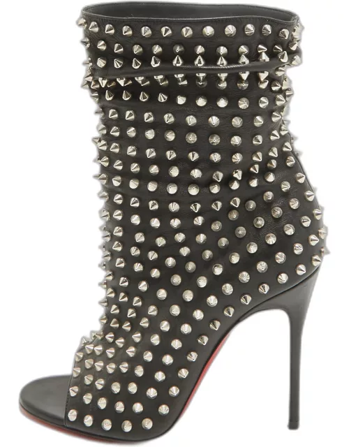 Christian Louboutin Black Leather Guerilla Ankle Boot