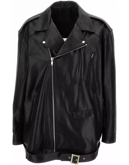 Rick Owens Black luke Stooges Biker Jacket In Leather Woman