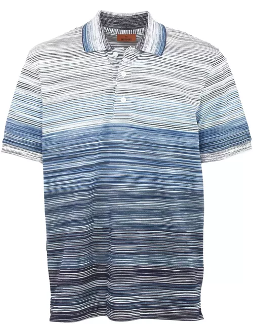 Missoni Blue Cotton Polo Shirt