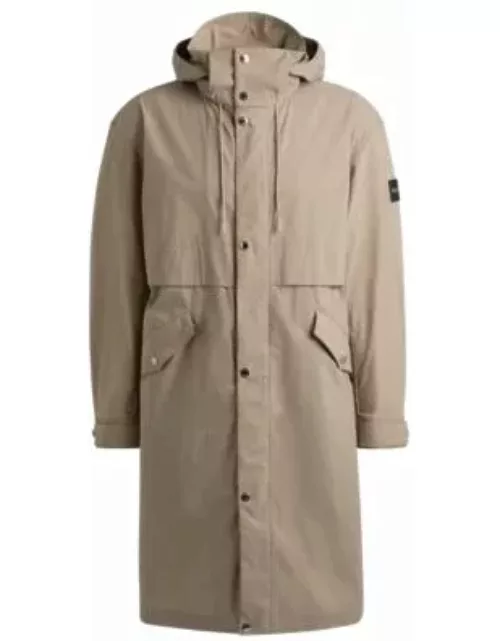 Water-repellent jacket in a paper-touch cotton blend- Khaki Men's Casual Jacket