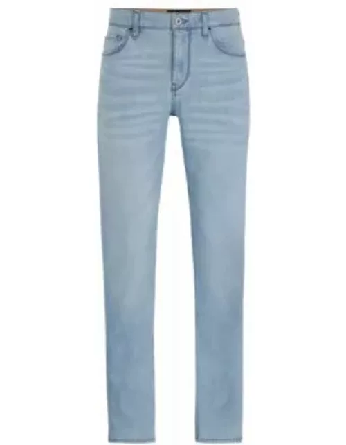Slim-fit jeans in blue Italian denim- Turquoise Men's Jean