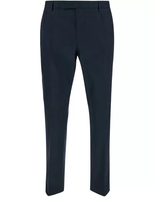 PT01 Blue Slim Fit Tailored Trousers In Cotton Blend Man