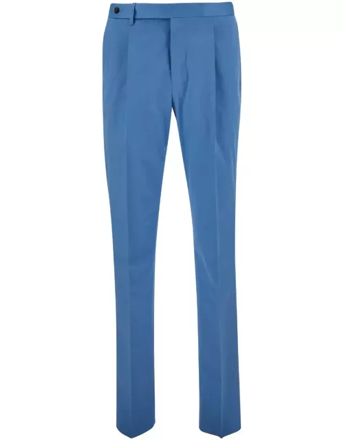 PT Torino Light Blue Slim Fit Tailoring Pants In Cotton Blend Man