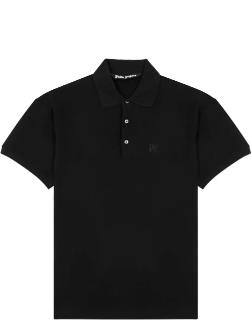 Palm Angels Logo-embroidered Piqué Cotton Polo Shirt - Black