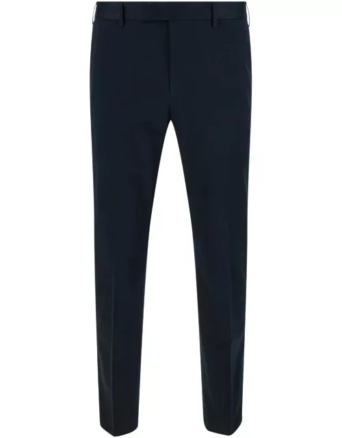 PT01 Blu Slim Fit Trousers In Cotton Blend Man