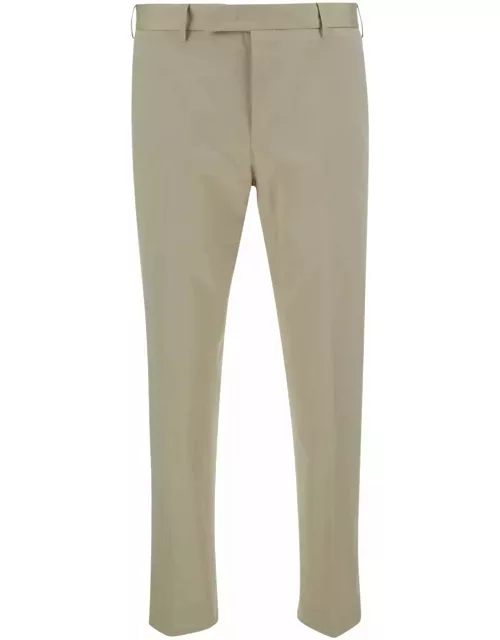 PT Torino Beige Slim Fit Trousers In Cotton Blend Man