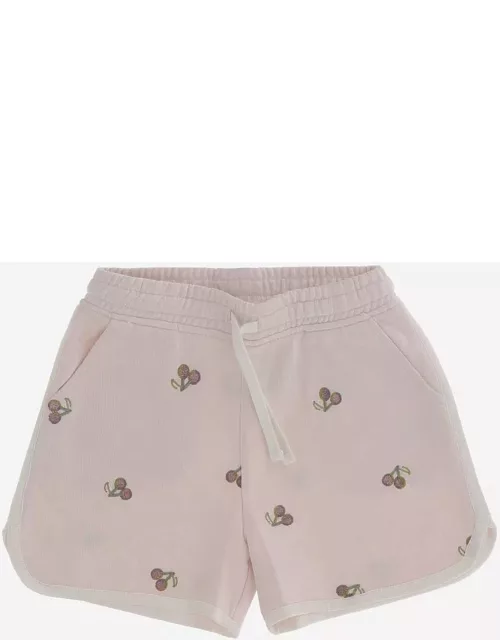 Bonpoint Cotton Shorts With Cherries Pattern