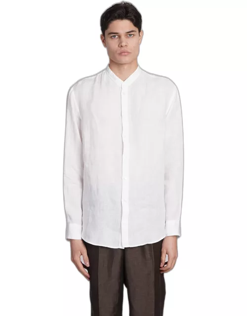Emporio Armani Shirt In White Linen