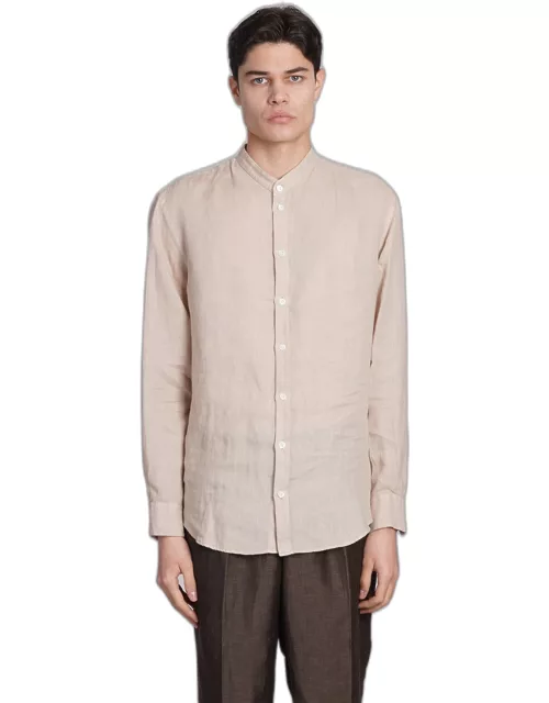 Emporio Armani Shirt In Beige Linen