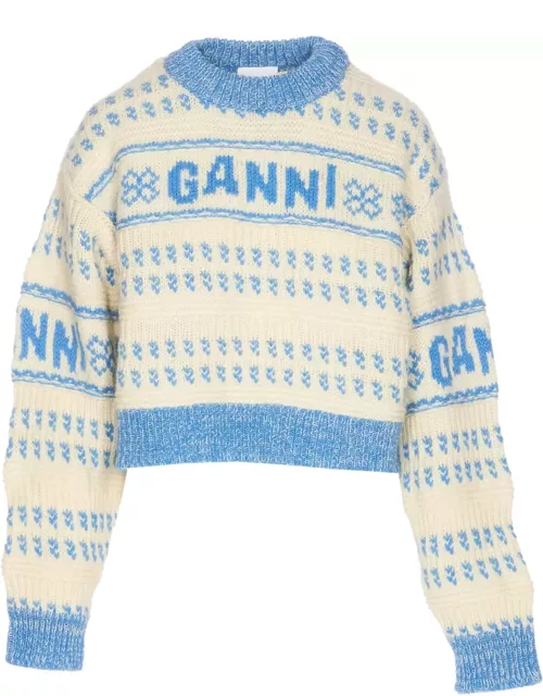 Ganni Graphic Knitted Sweater