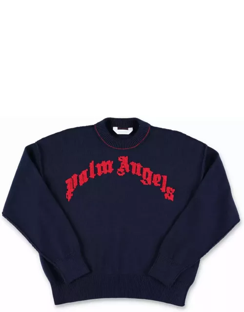 Palm Angels Curved Logo Knit Sweater