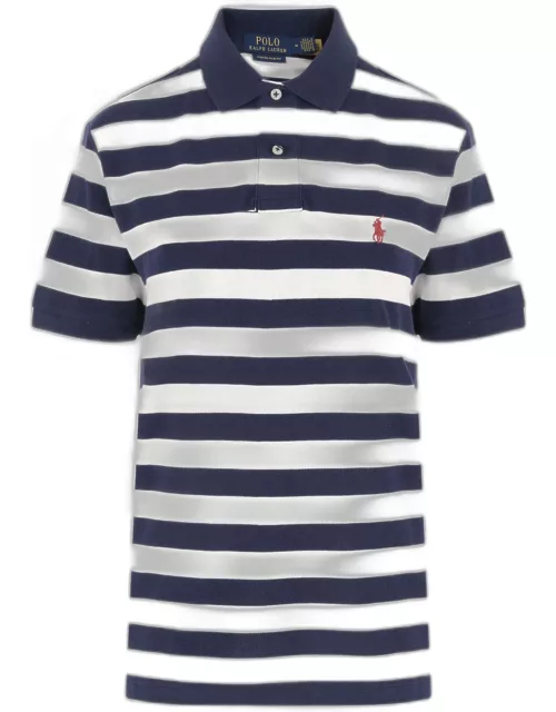 Ralph Lauren Striped Cotton Polo Shirt With Logo