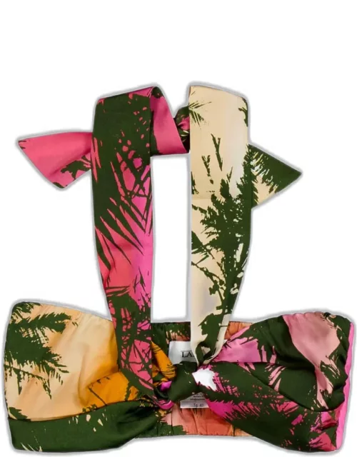 Laneus Palm Top Woman Palm printed multicolour top - Palm Top
