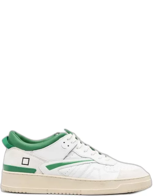 D.A.T.E. White And Green Torneo Sneaker