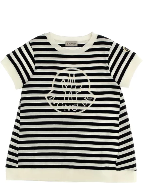 Moncler Logo Embroidery Striped T-shirt