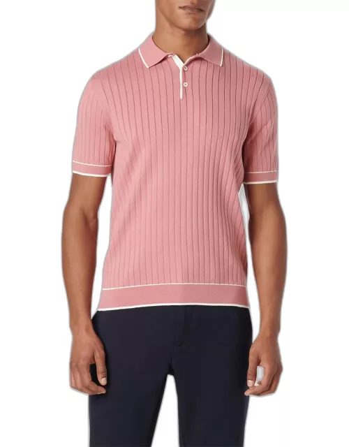 Men's Ribbed Polo Sweater