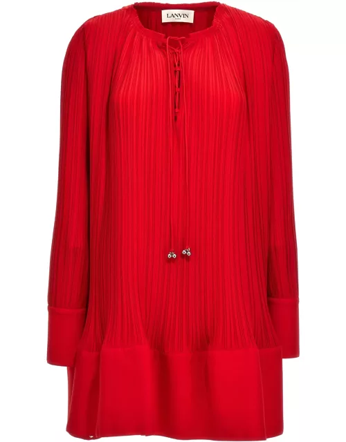 Lanvin flared Pleated Dres