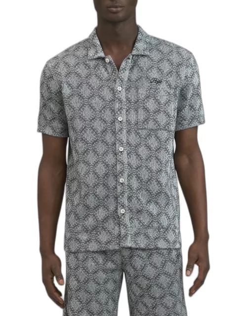 Men's Beppu Geometric Button-Down Shirt