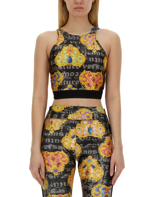 versace jeans couture top with print