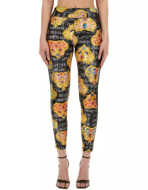 versace jeans couture leggings with print