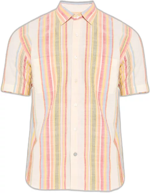 Men's Lax Striped Short-Sleeve Button-Front Shirt
