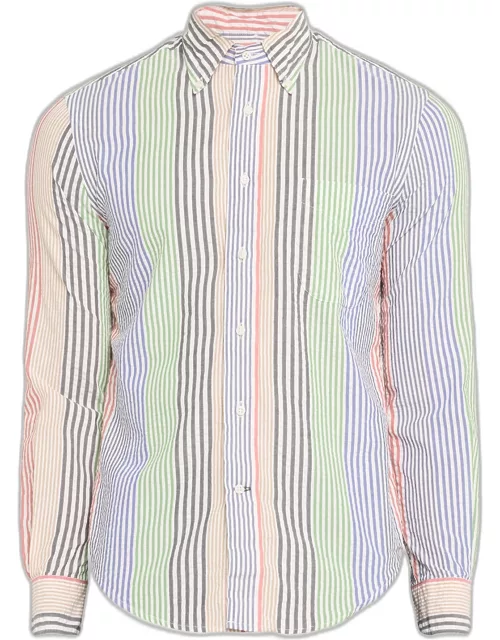 Men's Multi-Stripe Cotton Seersucker Shirt