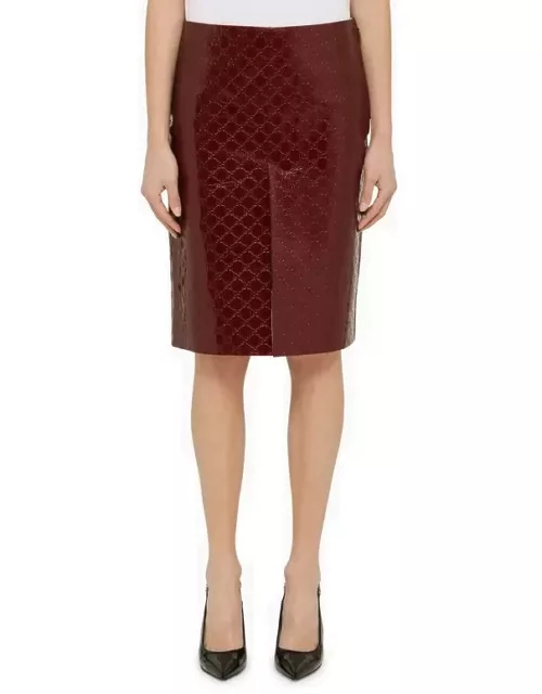 Midi skirt with GG motif Rosso Ancora