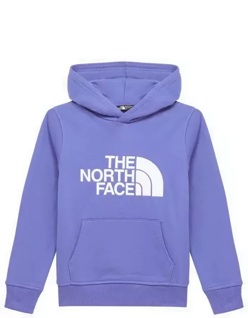 Blue cotton hoodie with logo