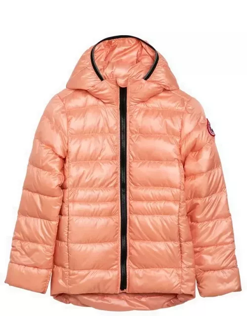 Cypress pink nylon down jacket