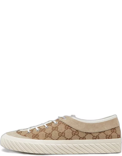 Gucci Gucci Brown/Beige GG Canvas and Suede Sneaker