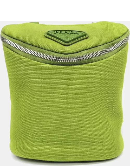 Prada Green Nylon Canapa Bucket Bag