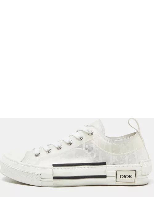 Dior White Oblique Mesh and Rubber B23 Low Top Sneaker