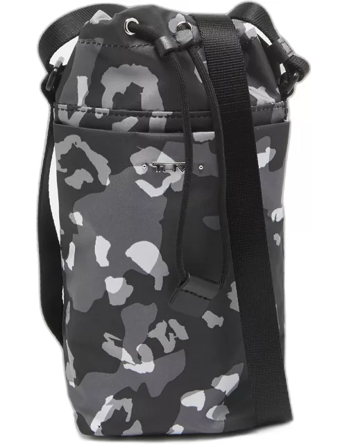 TUMI Grey Camouflage Nylon Water Bottle Holder Bag