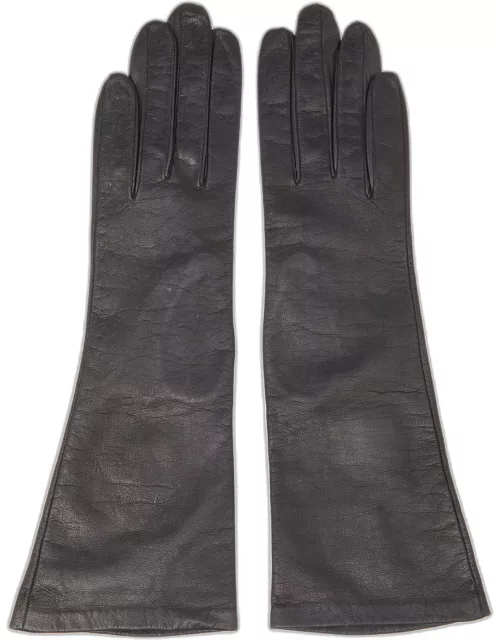 Christian Dior Vintage Chevreau Black Leather Glove
