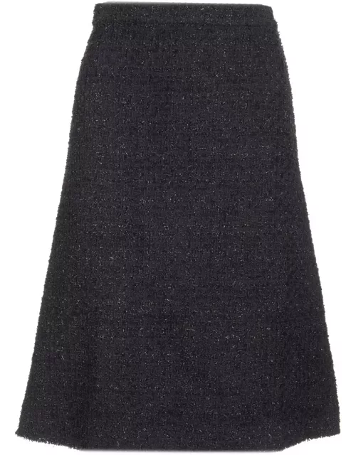 Balenciaga Tweed Midi Skirt