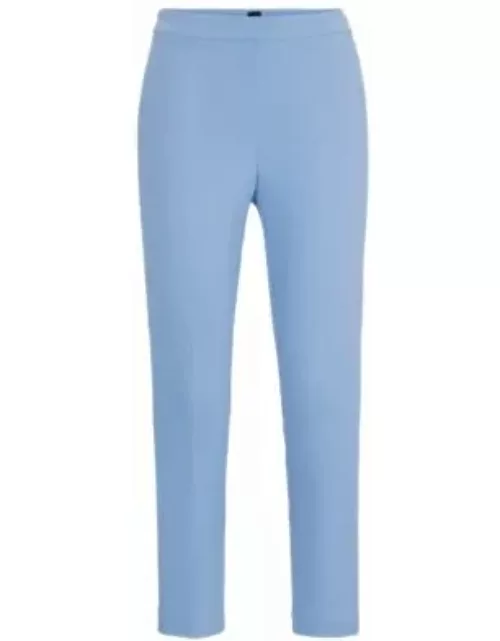 Regular-fit trousers in stretch fabric with tapered leg- Blue Women's Formal Pant