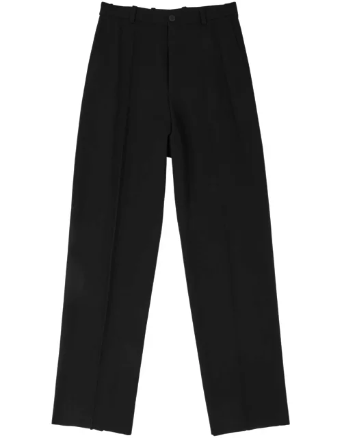 Balenciaga Wide-leg Twill Trousers - Black