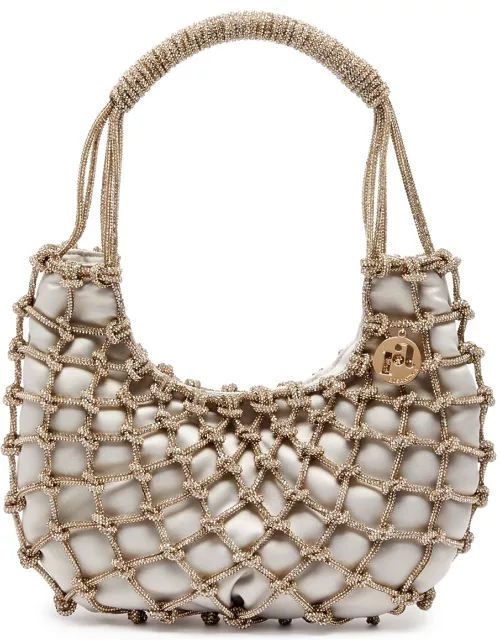 Rosantica Nodi Crystal-embellished Satin Shoulder bag - Silver