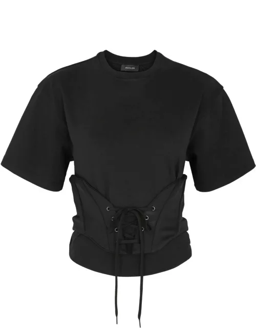 Mugler Cotton Corset T-shirt - Black - L (UK14 / L)