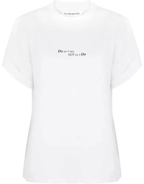 Victoria Beckham Printed Cotton T-shirt - White - M (UK12 / M)