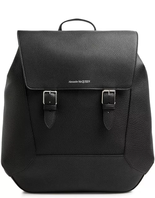 Alexander Mcqueen The Edge Leather Backpack - Black