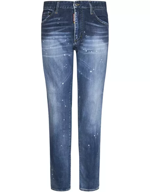 Dsquared2 Paint Splatter Print Straight-leg Jean