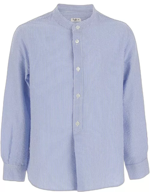 Il Gufo Stretch Cotton Shirt With Striped Pattern