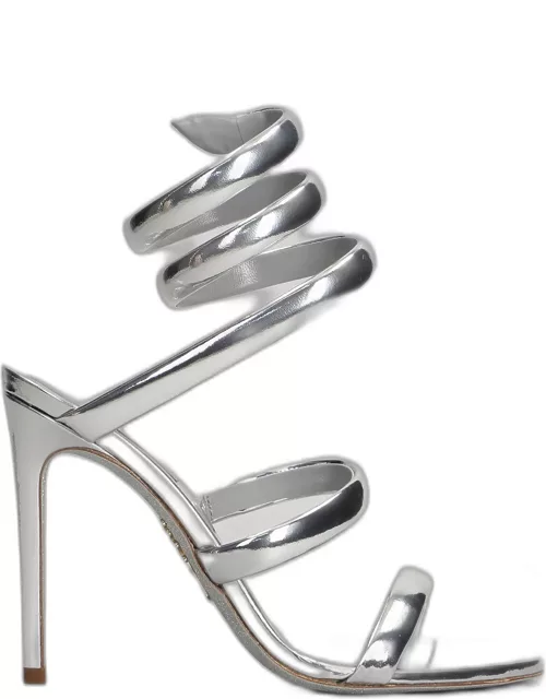 René Caovilla Serpente Sandals In Silver Leather