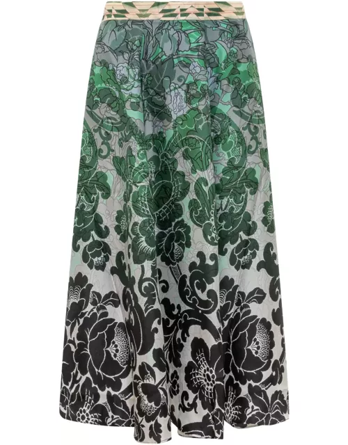 Pierre-Louis Mascia Silk Skirt With Floral Print