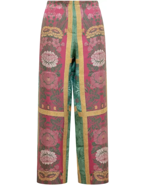 Pierre-Louis Mascia Silk Pants With Floral Print