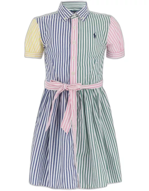 Polo Ralph Lauren Cotton Dress With Striped Pattern