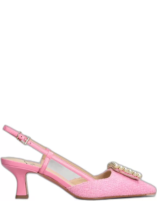 Roberto Festa Stefi Pumps In Rose-pink Leather And Fabric