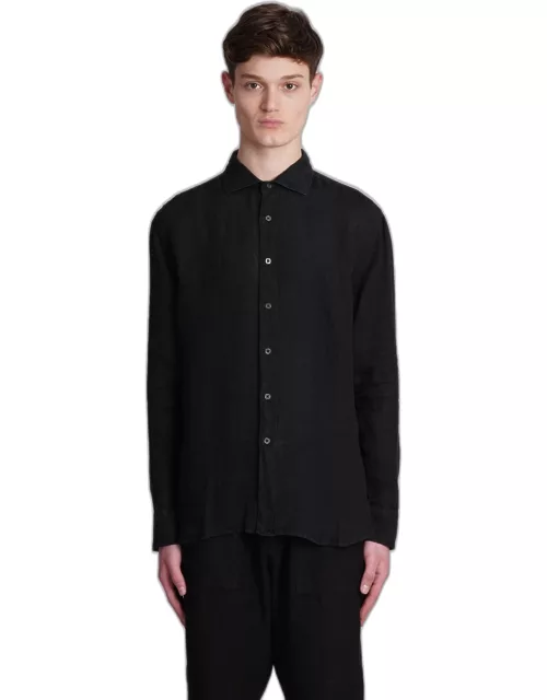 120% Lino Shirt In Black Linen