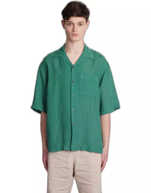 120% Lino Shirt In Green Linen